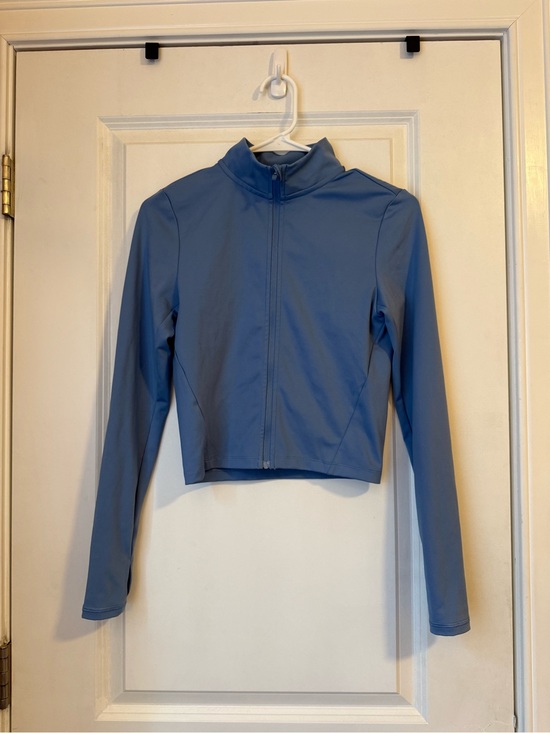 Jackets & Blazers - Women's slightly cropped Light Blue Active Full-Zip Jacket